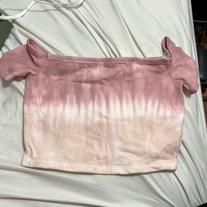 NWT Aeropostale Pink Tie Dye Shoulder Crop Top